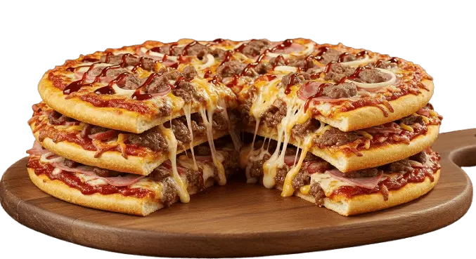 debonairs specialty triple decker meaty pizza flavor 
