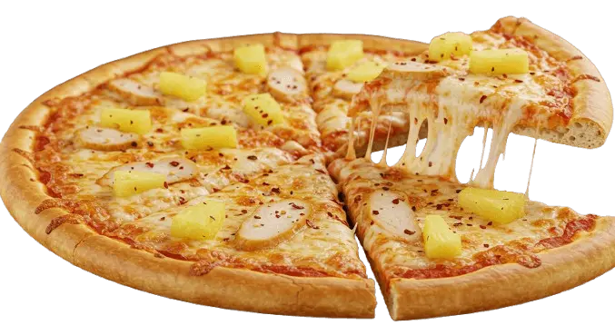 debonairs real deal chicken and spicy pine pizza flavor
